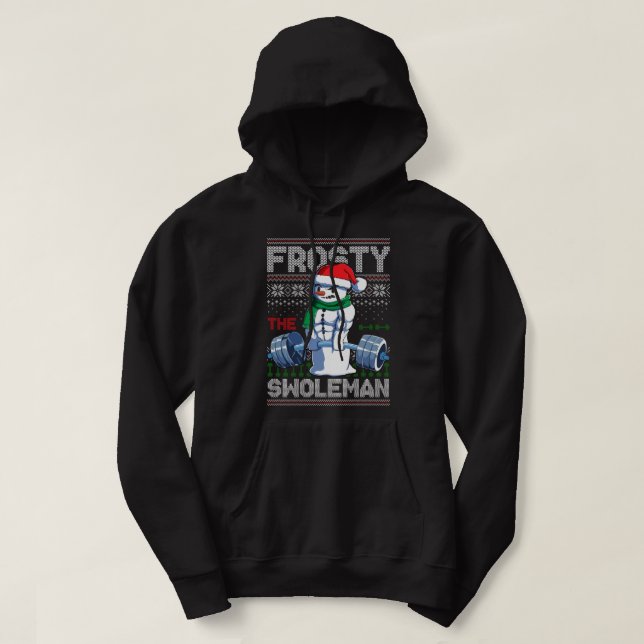 Veste À Capuche Frosty The Swoleman Ugly Christmas Sweater Funny S (Design devant)