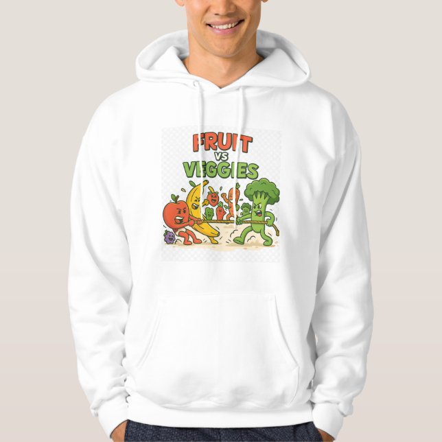 Veste À Capuche Fruit vs Légume - Drôle toug de la conception de d (Devant)