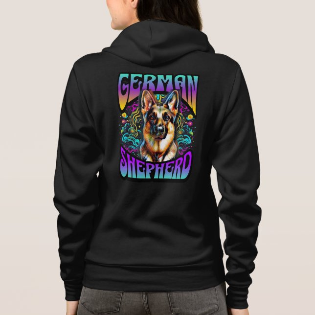 Veste À Capuche Fun Psychedlic Allemand Berger Chien (Dos)