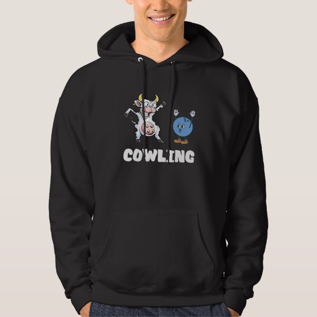 Veste À Capuche Funny Bowling Cow Bowling Ball Bowler Strike Bowli (Devant)