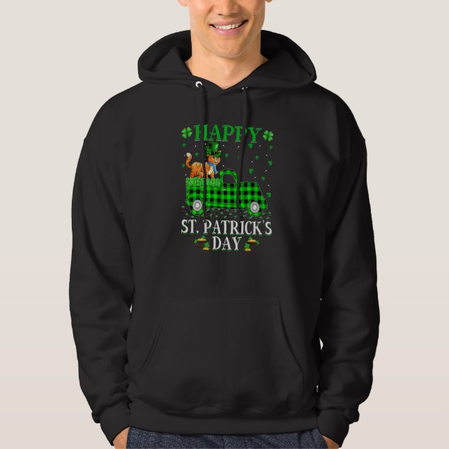 Veste À Capuche Funny Buffalo Plaid Green Truck Bobcat St Patrick (Devant)