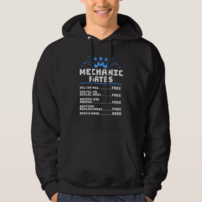Veste À Capuche Funny Car Mécanique Taux horaire (Devant)