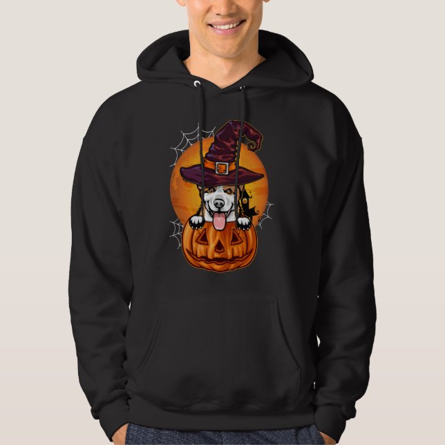 Veste À Capuche Funny Corgi Citrouille Halloween (Devant)