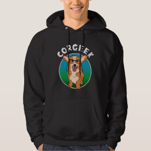 Veste À Capuche Funny Corgi Geek Corgeek Conception de livre Graph