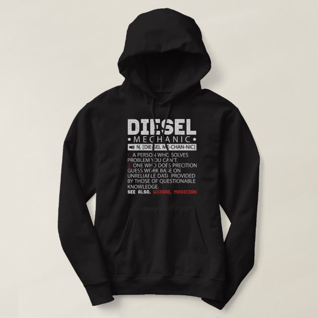 Veste À Capuche Funny Diesel Mécanique Description (Design devant)