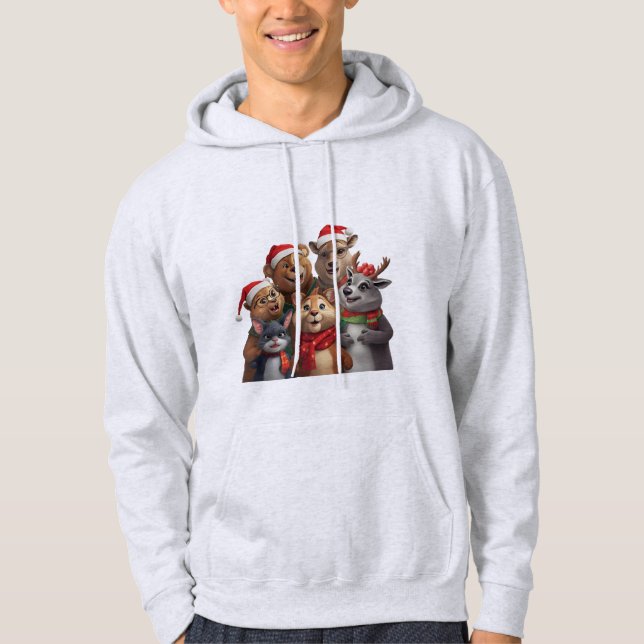 Veste À Capuche Funny Dog Trio Hoodie – Cute Animal Sweatshirt  (Devant)