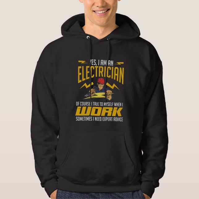 Veste À Capuche Funny Electrician Expert Crafting Advice Humour (Devant)