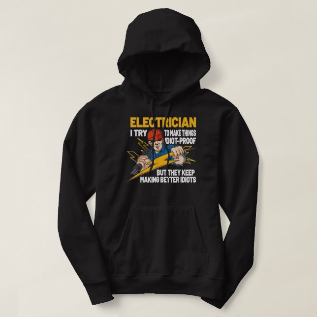 Veste À Capuche Funny Electricien Ingénieur électrique Electricité (Design devant)