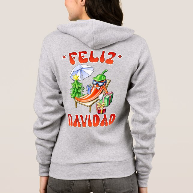 Veste À Capuche Funny Feliz Navidad Cute Christmas Chili (Dos)