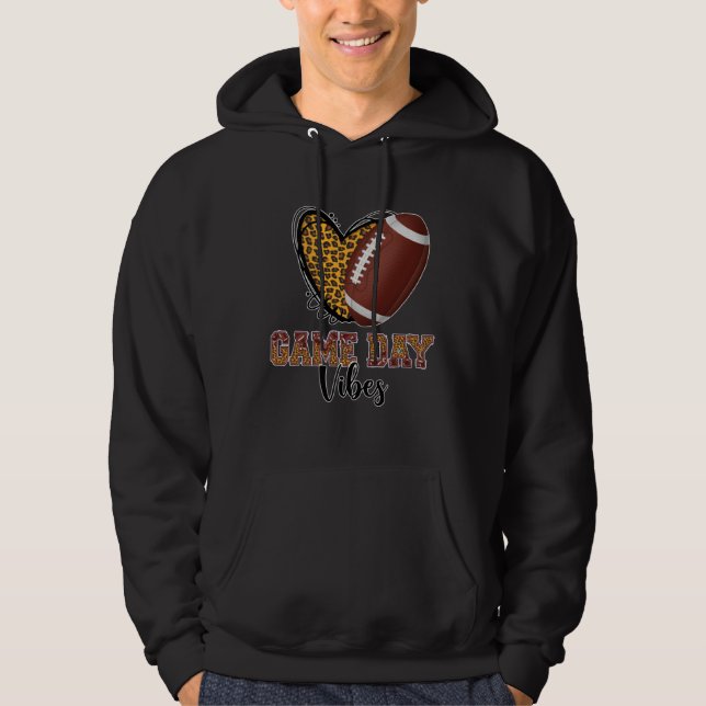Veste À Capuche Funny Football Women Men Kids Game Day Vibes Footb (Devant)