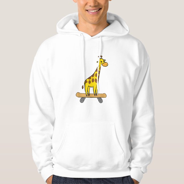 Veste À Capuche Funny Giraffe Lover Giraffe Skateboard (Devant)