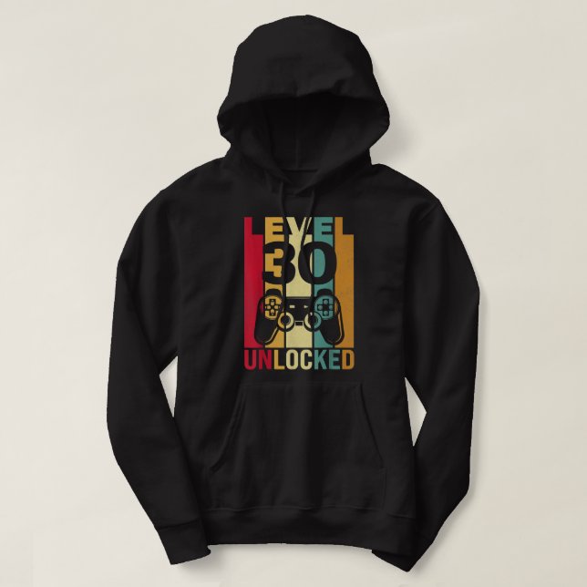 Veste À Capuche Funny Level 30 Unlocked Him Men BDay Turning 30th  (Design devant)