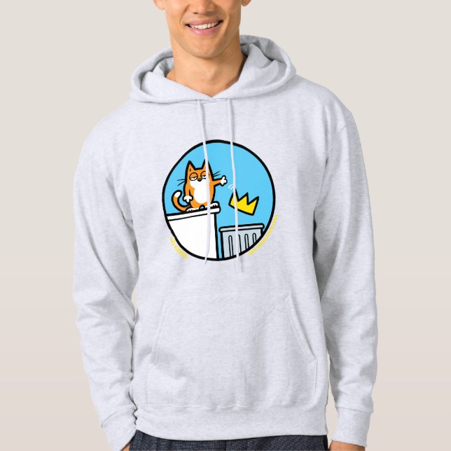 Veste À Capuche Funny No Kings Cat Cartoon on a sweatshirt (Devant)