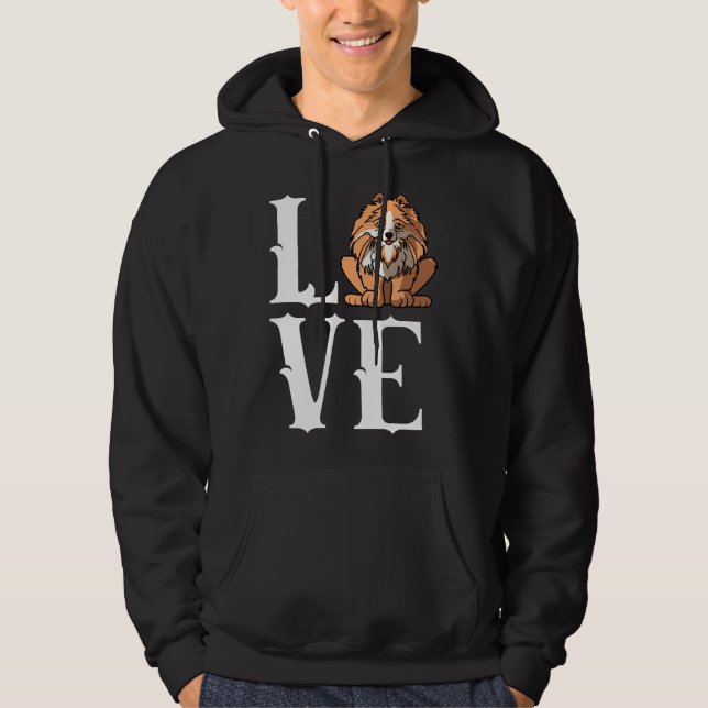 Veste À Capuche Funny Pomeranian Chien Maman Papa Aime R (Devant)