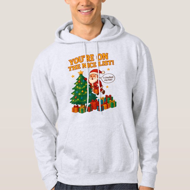 Veste À Capuche Funny Santa Christmas Hoodie – Unisex Holiday Gift (Devant)