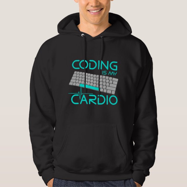 Veste À Capuche Funny Software Engineer Gift - Coding Is My Cardio (Devant)