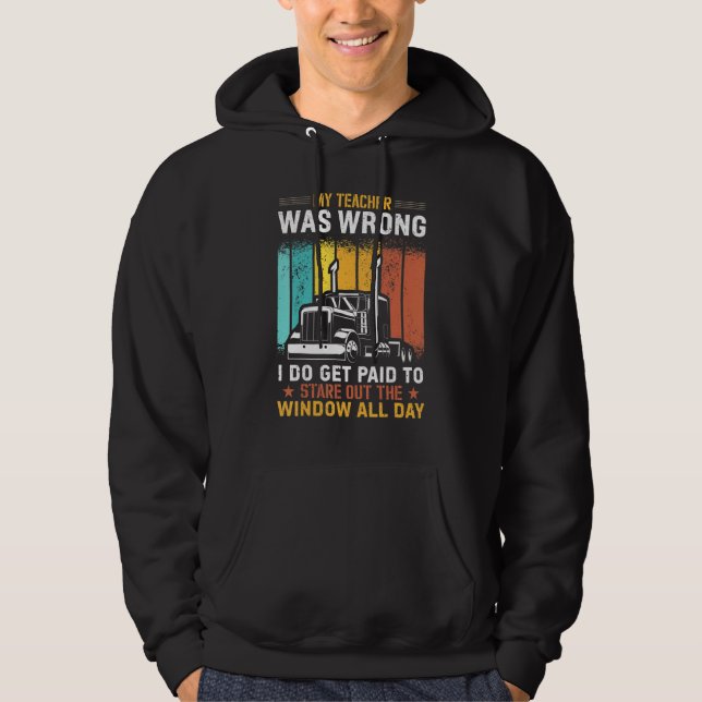 Veste À Capuche Funny Trucker Design Semi Truck Driver Lover For M (Devant)