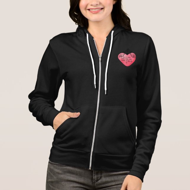 Veste À Capuche Funny Valentine pink heart (Devant)