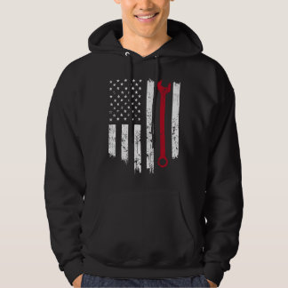 Veste À Capuche Funny Vintage Mechanic Distressed American Flag Gi