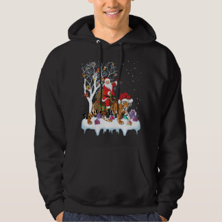 Veste À Capuche Funny Xmas Éclairage Arbre Père Noël équitation Ti
