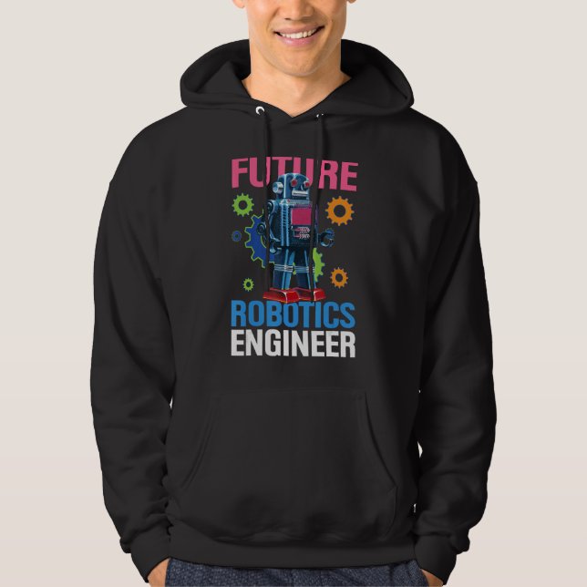 Veste À Capuche Futur ingénieur en robotique (Devant)
