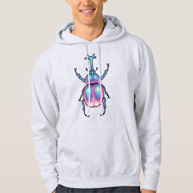 Veste À Capuche Futuristic Pixel Beetle Streetwear Hoodie (Devant)