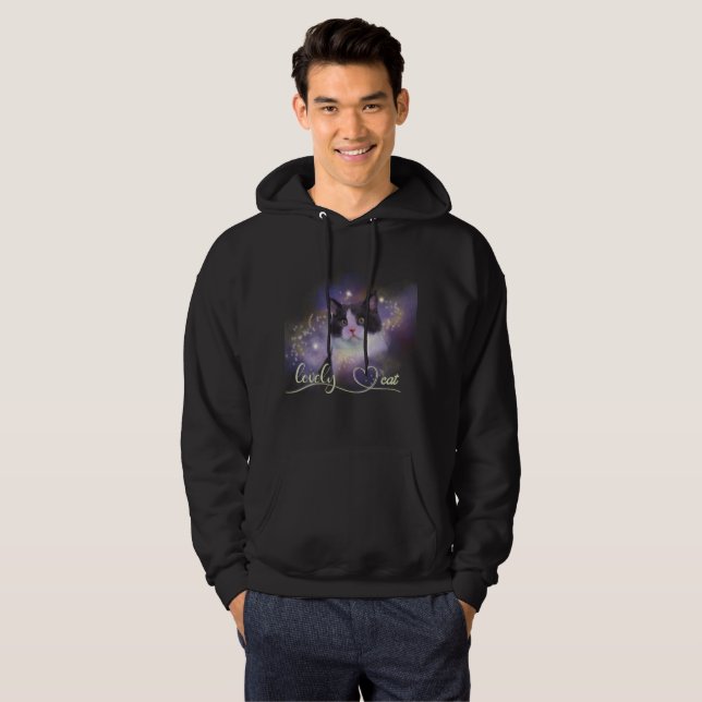 Veste À Capuche Galaxie Chat Mignon (Devant entier)