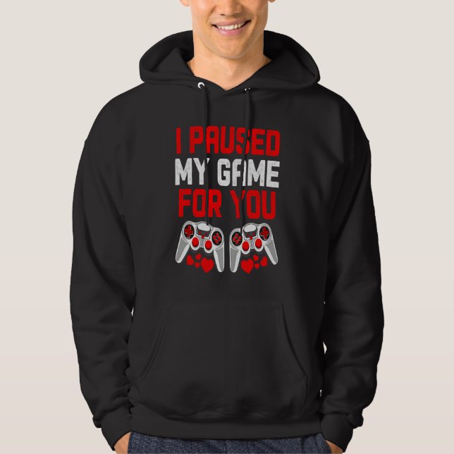 Veste À Capuche Gamer Boys Teen Valentines Day I Paused My Game Fo (Devant)