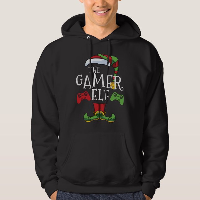 Veste À Capuche Gamer Elf Famille Correspondant Noël Drôle Jeu P (Devant)