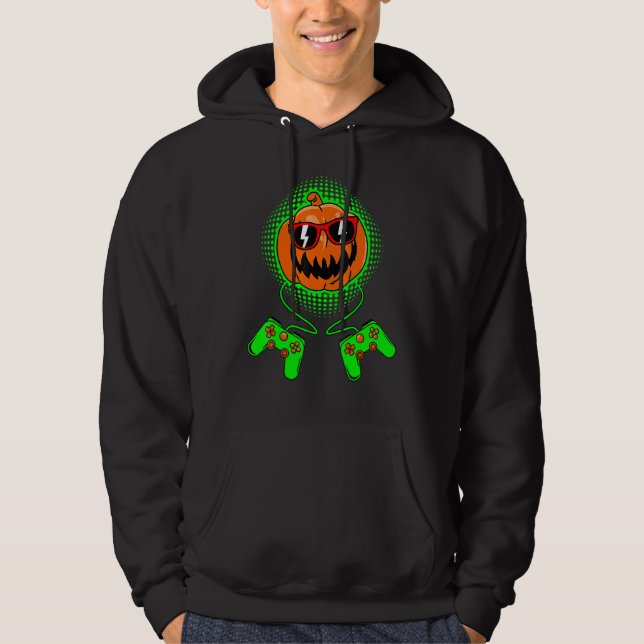 Veste À Capuche Gamer Halloween Jackolantern Scary Gaming Boys Kid (Devant)