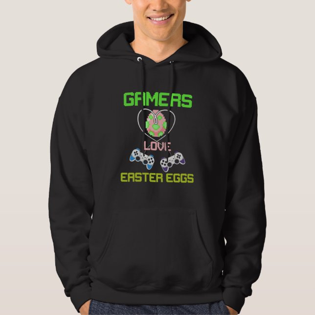 Veste À Capuche Gamer loves Easter Eggs Bunny Gaming Games Happy E (Devant)