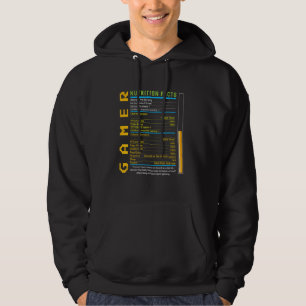 Veste À Capuche Gamer Nutrition Facts Drôle Jeu Gamer