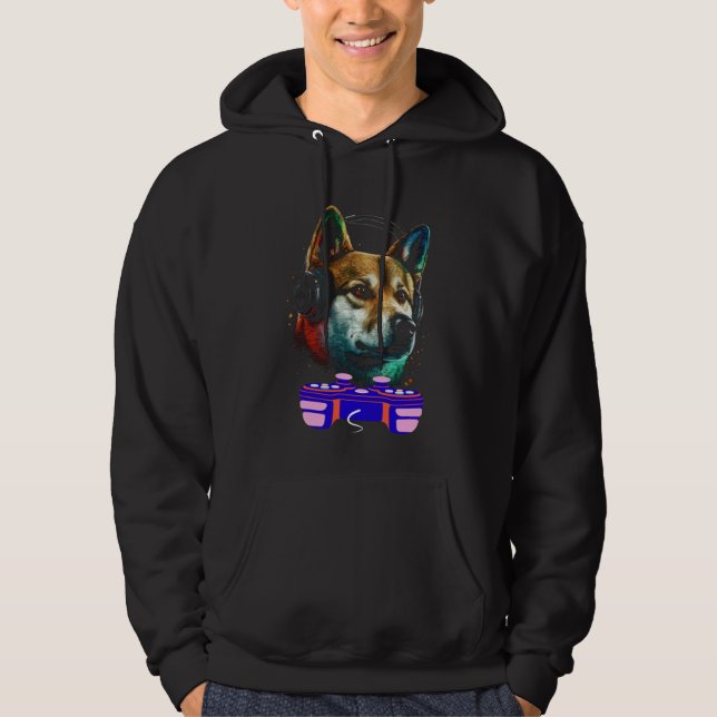 Veste À Capuche Gaming Shiba Inu Dog Player Animal Video Gamer  Me (Devant)