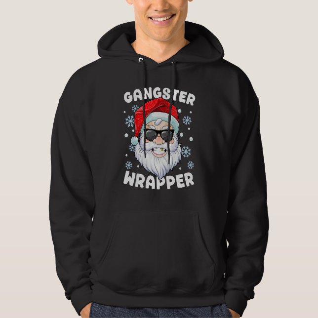 Veste À Capuche Gangster Wrapper Père Noël Gangsta Wrapper Funny C (Devant)