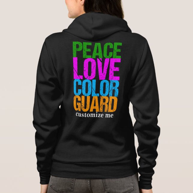 Veste À Capuche Garde de couleurs Peace Love Custom (Dos)