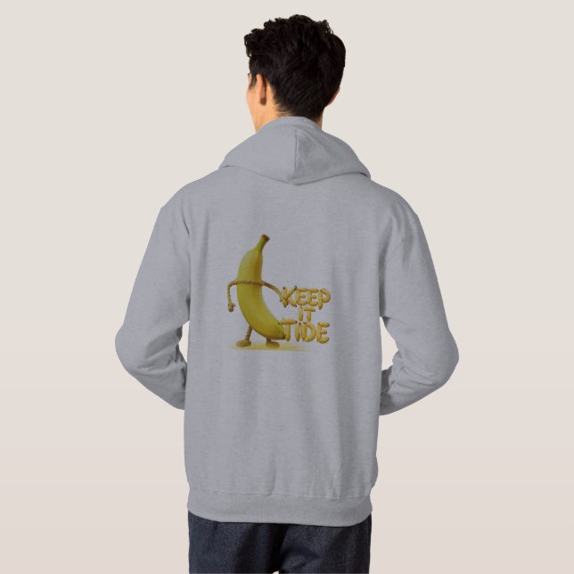 Veste À Capuche Gardez-le Tide – Typographie drôle de banane Minim (Dos entier)