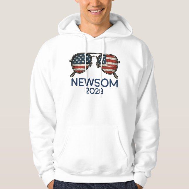 Veste À Capuche Gavin Newsom 2028 Pour Lunettes de soleil Présiden (Devant)
