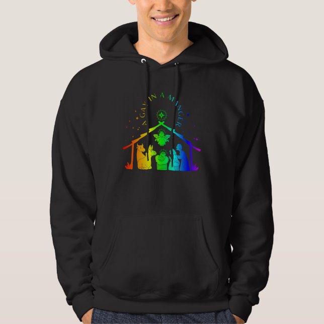 Veste À Capuche gay manger lgbtq noël drôle (Devant)