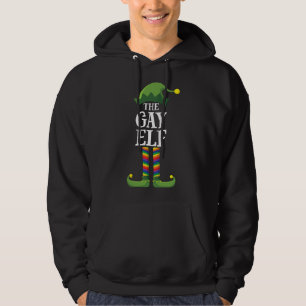 Veste À Capuche Gay Rainbow Elf Correspondant Famille Noël