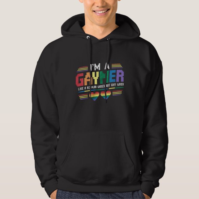 Veste À Capuche Gaymer Comme Un Joueur Régulier Mais Way Gayer Gam (Devant)