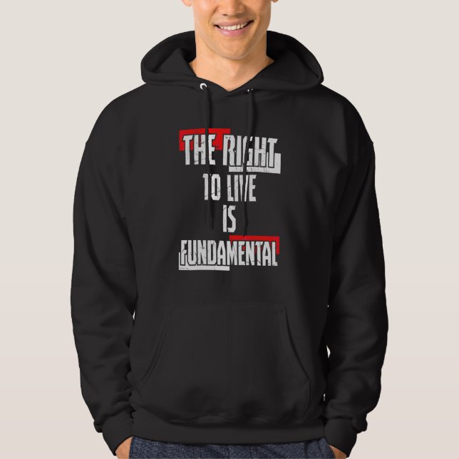 Veste À Capuche Génération pro-vie Le droit de vivre est fondament (Devant)