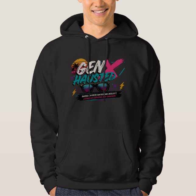 Veste À Capuche Génération X, Gen Xhausted, Rétro, nostalgique, (Devant)