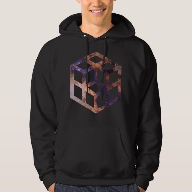 Veste À Capuche Géométrie Astrométrique de la grille du cube spati (Devant)