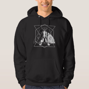 Veste À Capuche Géométrie Sacrée Lune Soleil Machine Moth Pagan Oc