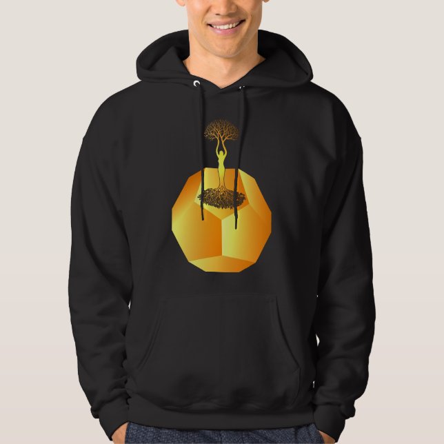 Veste À Capuche géométrie sacrée polygone forme arbre de vie (Devant)