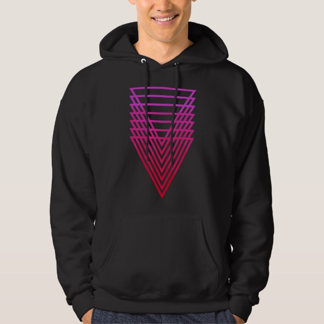 Veste À Capuche Géométrie sacrée Triangle répétitif géométrique (Devant)