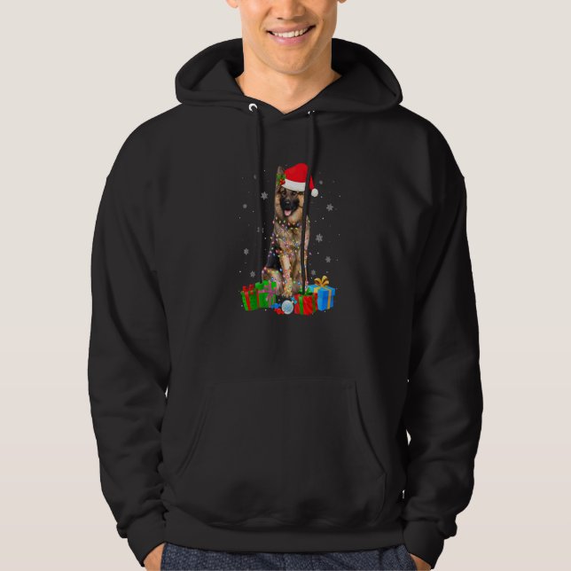 Veste À Capuche German Shepherd Dog Tree Christmas Sweater Xmas Do (Devant)