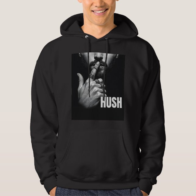 Veste À Capuche Geste de l'homme moderne faisant chut Graphique HU (Devant)