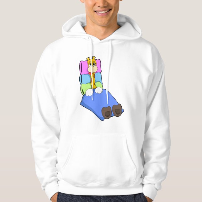 Veste À Capuche Girafe dormant avec couverture et oreiller (Devant)