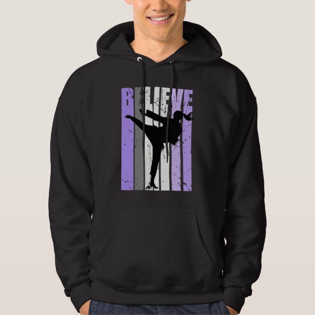 Veste À Capuche Girls Purple Distressed Believe Karate Girl Black  (Devant)